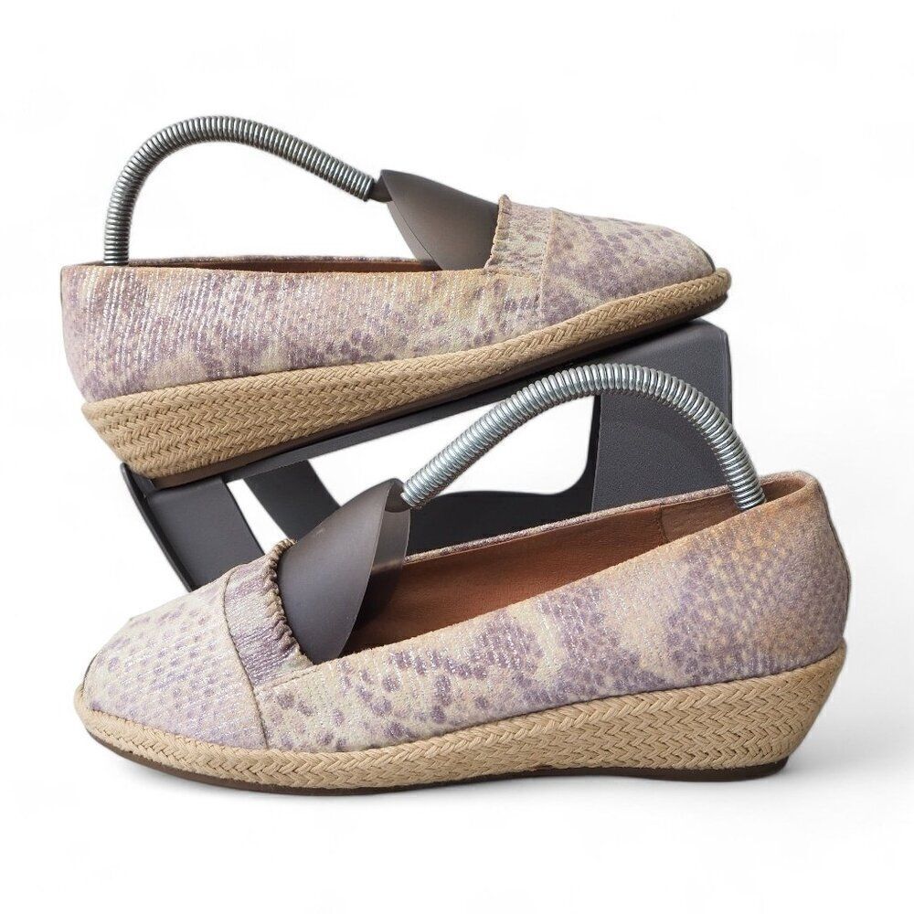 Gentle Souls by Kenneth Cole Lissa Ruffle Peep Toe Espadrille Wedge Women's 8.5